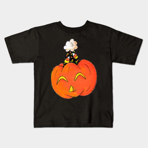 Party Pumpkin Kids T-Shirt by KristenOKeefeArt